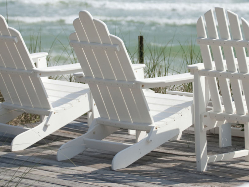 adirondack chairs at beach